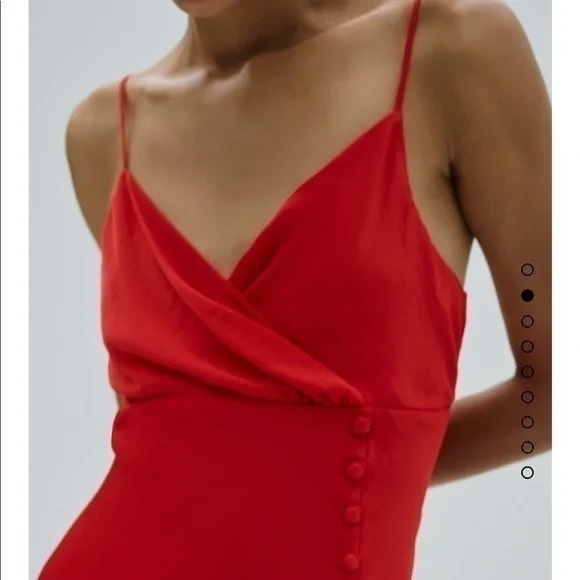 Zara Red Satin Midi Dress - Picture 14 of 16